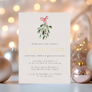 Simple Modern Mistletoe Christmas Party Holiday
