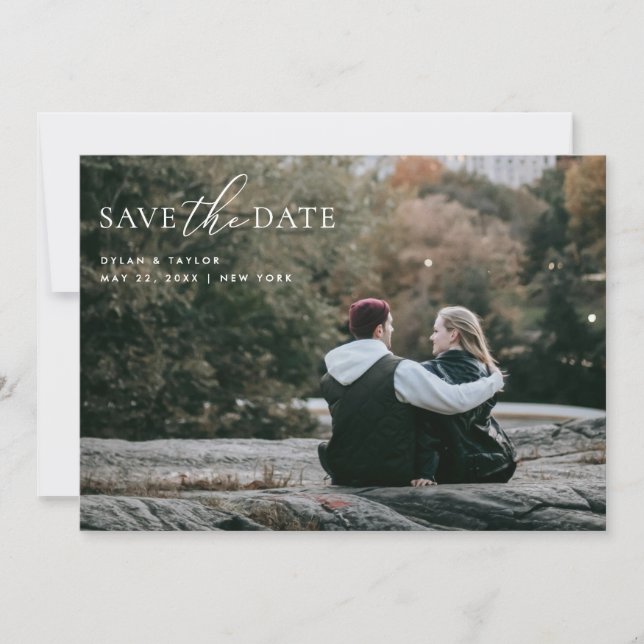 Simple Modern Mixed Font 2-Photo  Save The Date (Front)