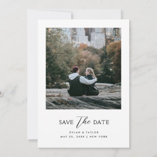 Simple Modern Mixed Font Framed 2-Photo  Save The Date