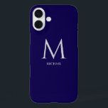 Simple Modern Monogram Case-Mate iPhone Case<br><div class="desc">This iPhone 16 case blends simplicity and modern aesthetics for a sleek, sophisticated look. Crafted for those who appreciate understated elegance, the design features a minimalist monogram in a clean, contemporary font, with the first name displayed neatly below the monogram. The layout ensures a stylish personal touch while maintaining a...</div>