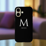 Simple Modern Monogram iPhone 16 Case<br><div class="desc">This iPhone 16 case blends simplicity and modern aesthetics for a sleek, sophisticated look. Crafted for those who appreciate understated elegance, the design features a minimalist monogram in a clean, contemporary font, with the first name displayed neatly below the monogram. The layout ensures a stylish personal touch while maintaining a...</div>