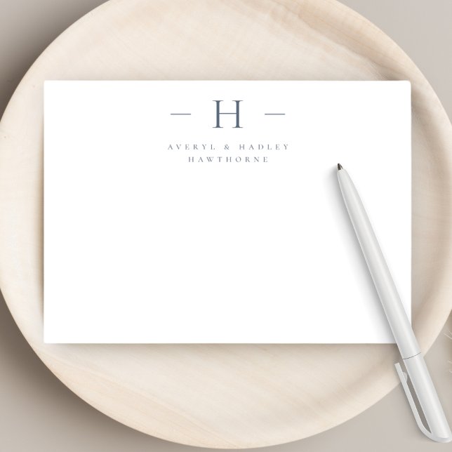 Simple Modern Monogram Couple Initial Stationery Card (Creator Uploaded)