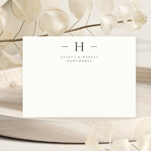 Simple Modern Monogram Couple Initial Stationery Card