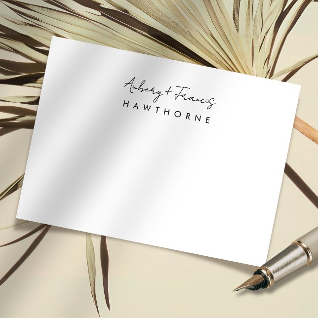 Simple Modern Monogram Couple Wedding Stationery Card (Creator Uploaded)