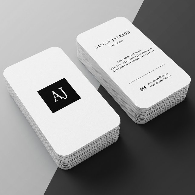 Simple modern monogram elegant business card (Creator Uploaded)