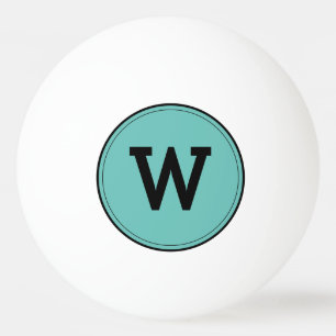 Simple Modern Monogram Green Ping Pong Ball