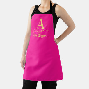 Simple Modern Monogram Hair Stylist Apron