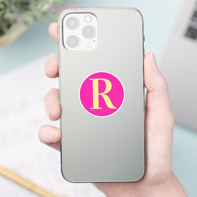 Simple Modern Monogram Hot Pink (Phone)
