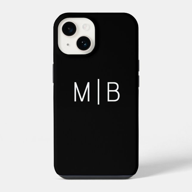 Simple Modern Monogram Initial Personalised iPhone Case (Back)