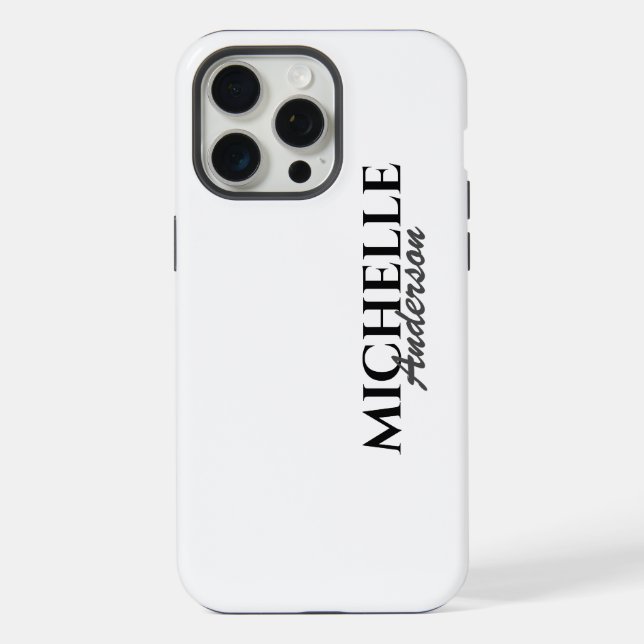 Simple Modern Monogram iPhone Case (Back)