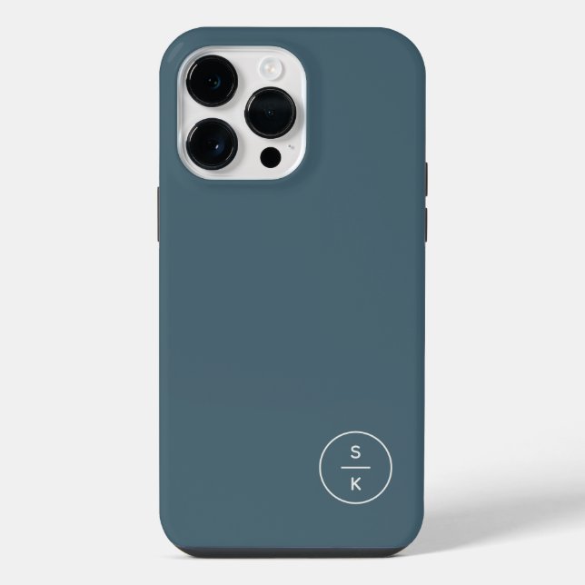Simple Modern Monogram Name iPhone Case (Back)