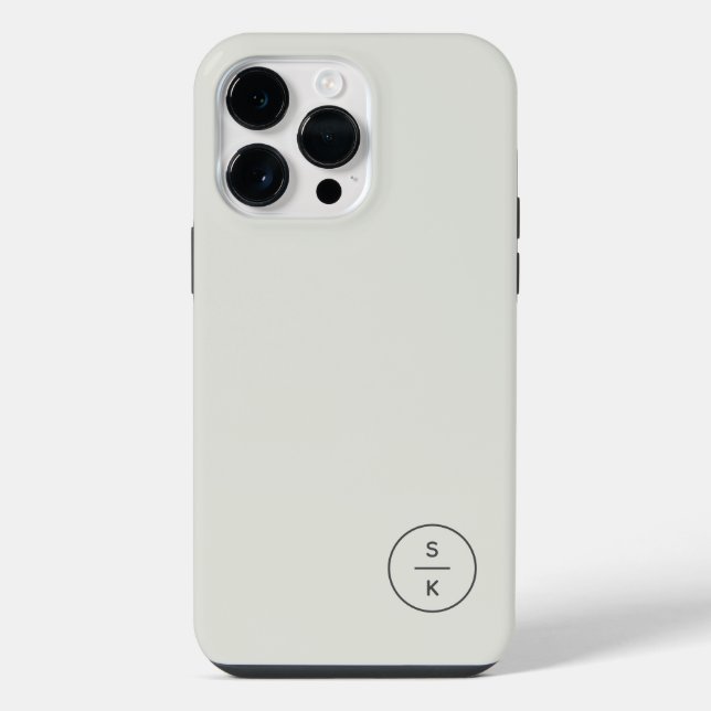 Simple Modern Monogram Name iPhone Case (Back)