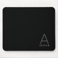 Simple Modern Monogram Name Mouse Pad