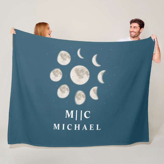 simple modern monogram personalised fleece blanket (In Situ)