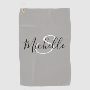 Simple Modern Monogram Personalised Golf Towel