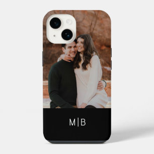 Simple Modern Monogram Photo Personalised Name iPhone 14 Case
