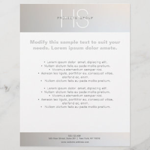 Simple Modern Monogram Professional Grey Silver Flyer