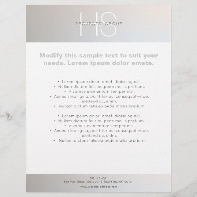 Simple Modern Monogram Professional Grey Silver Flyer (Front)