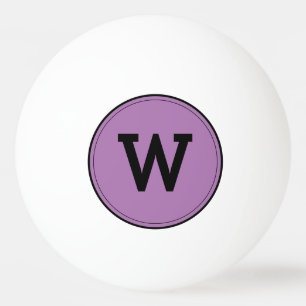 Simple Modern Monogram Purple Ping Pong Ball