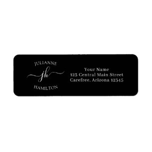Simple Modern Monogram Return Address Label