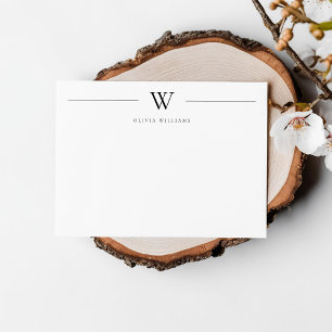 Simple Modern Monogram Stationery Card