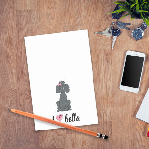 Simple Modern Monogram Stylish Black Poodle Post-it Notes
