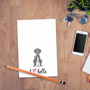 Simple Modern Monogram Stylish Black White Dog Post-it Notes