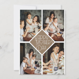 Simple Modern mothers Day photo family collage Holiday Card