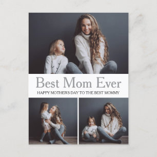 Simple Modern mothers Day photo family collage Holiday Postcard