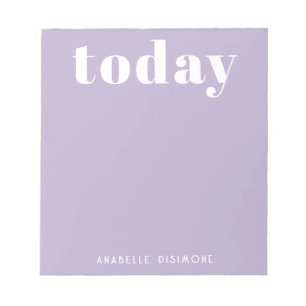 Simple Modern Motivational Personalised  Lilac Notepad