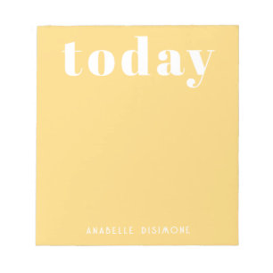 Simple Modern Motivational Personalised  Yellow Notepad