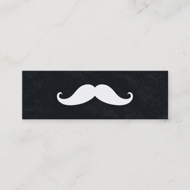 Simple Modern Moustache Barber Shop Mini Business Card (Front)
