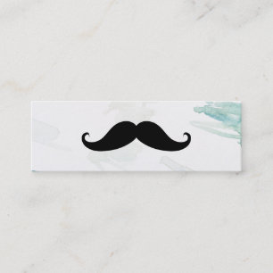 Simple Modern Moustache Barber Shop Mini Business Card