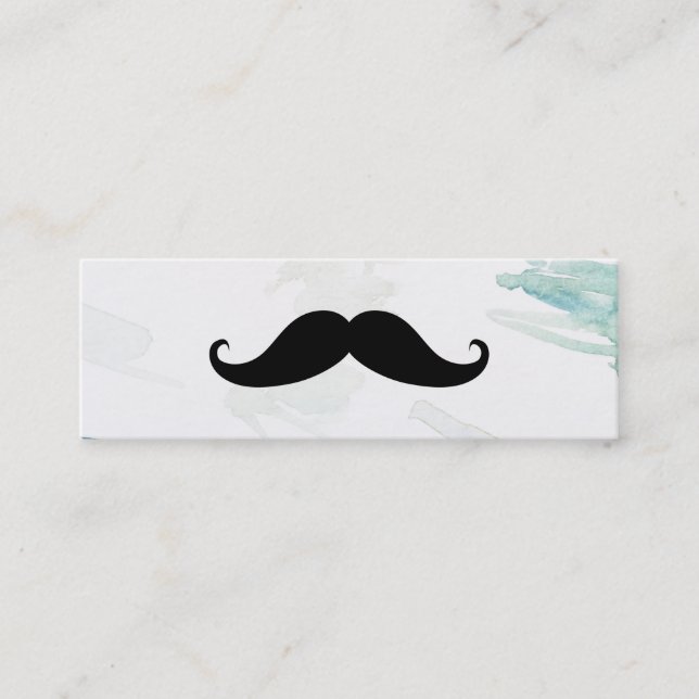 Simple Modern Moustache Barber Shop Mini Business  Card (Front)