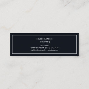 Simple Modern Moustache Barber Shop Mini Business Card