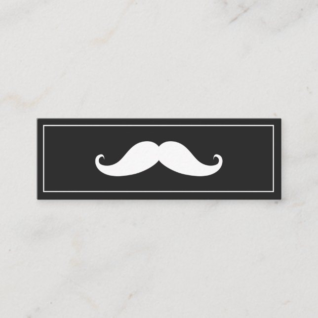 Simple Modern Moustache Barber Shop Mini Business  Mini Business Card (Front)