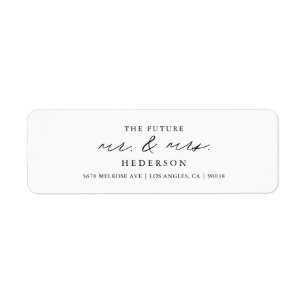Simple Modern Mr And Mrs Return Address Label