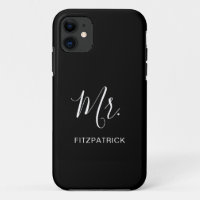 Simple Modern Mr Groom Newlywed Elegant