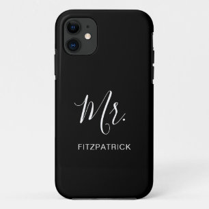 Simple Modern Mr Groom Newlywed Elegant iPhone 11 Case