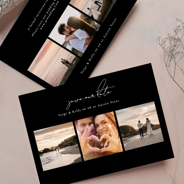 simple modern multi photo collage wedding save the date (Creator Uploaded)