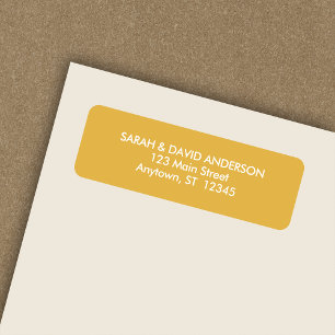Simple Modern Mustard Yellow Return Address Label
