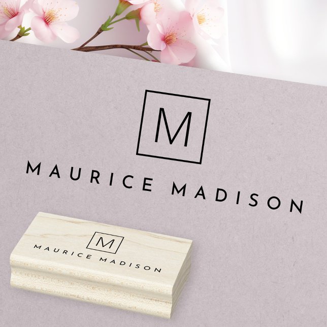 Simple modern name monogram rubber stamp (Simple modern name monogram rubber stamp)