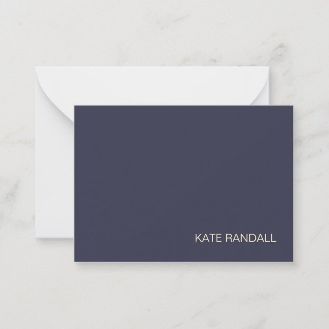 Simple Modern Navy Blue Professional Card (Front)