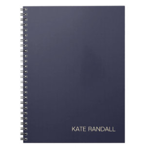 Simple Modern Navy Blue Professional Notebook