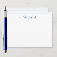 Simple Modern Navy Blue Script Professional Flat