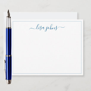 Simple Modern Navy Blue Script Professional Flat  Card