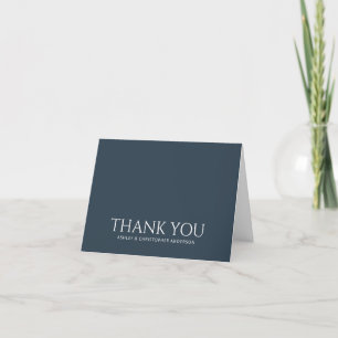 Simple Modern Navy Blue Thank You Card
