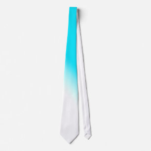 Simple Modern Neon Blue White Abstract Gradient Tie