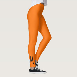 Simple Modern Neon Fluorescent Orange Leggings