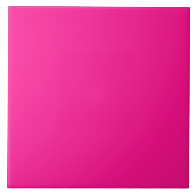 Simple Modern Neon Fluorescent Pink Ceramic Tile (Front)